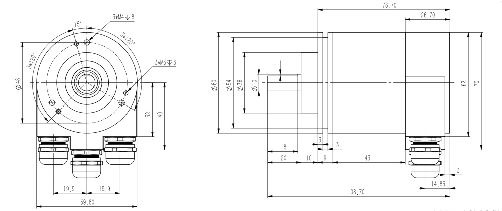 Profibus-DP Industrial Absolute Encoder SAS/M58 - Civiti