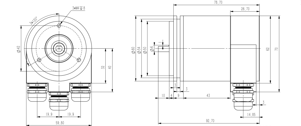 Profibus-DP Industrial Absolute Encoder SAS/M58 - Civiti